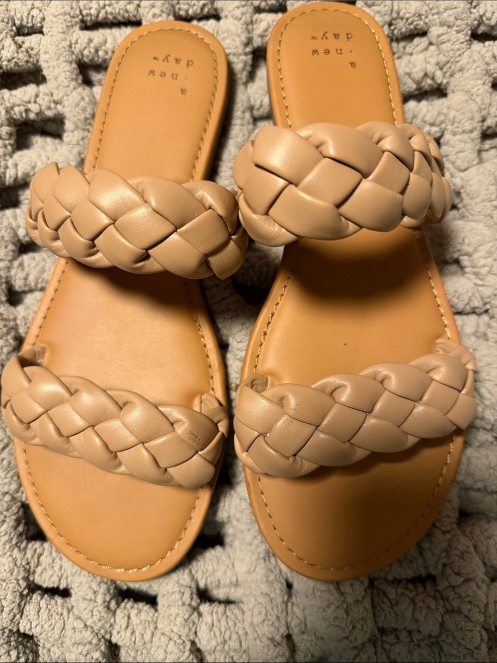 a new day Braided Slide Sandals in Tan